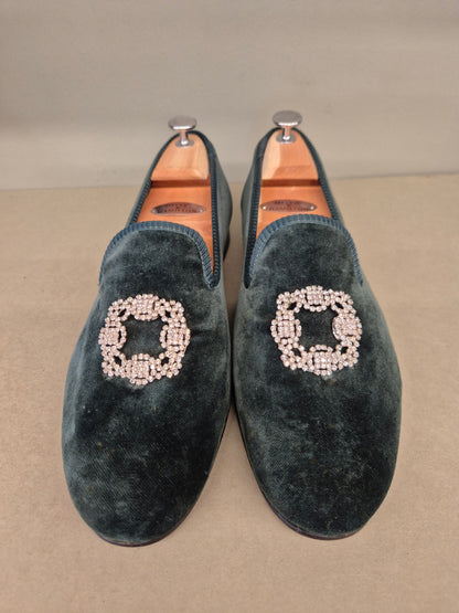 Hackett | Samtslipper | No. 3450 | Aufgearbeitete Schuhe | Second Hand | Refurbished Shoes