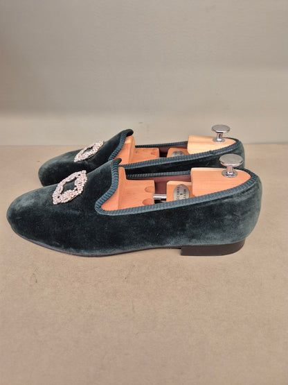 Hackett | Samtslipper | No. 3450 | Aufgearbeitete Schuhe | Second Hand | Refurbished Shoes